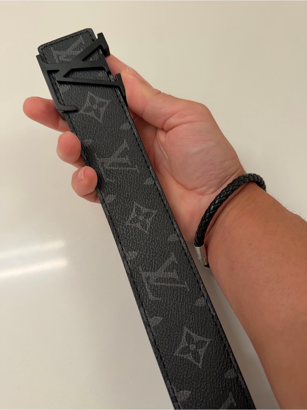 Louis Vuitton Black Monogram Eclipse LV Initiales Belt - Picture 9 of 10